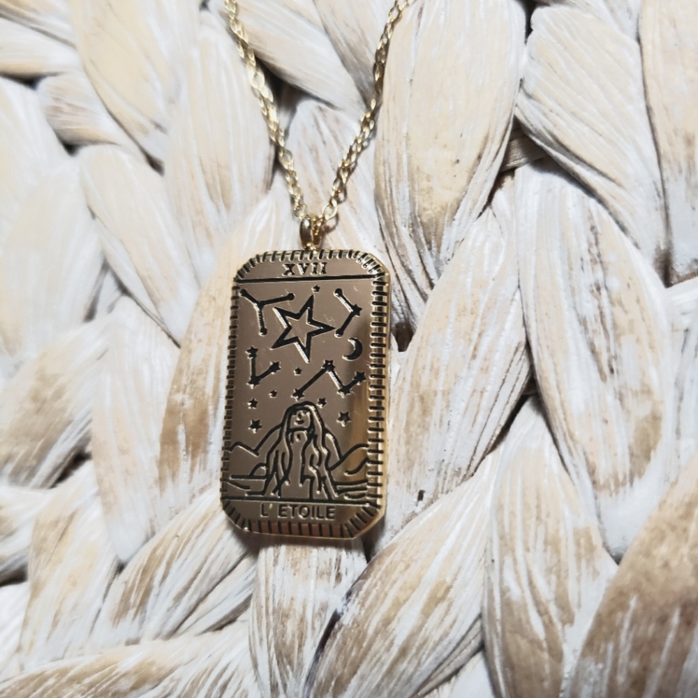 NEW L'ETOILE Star gold tarot card layering necklace moon sun star world